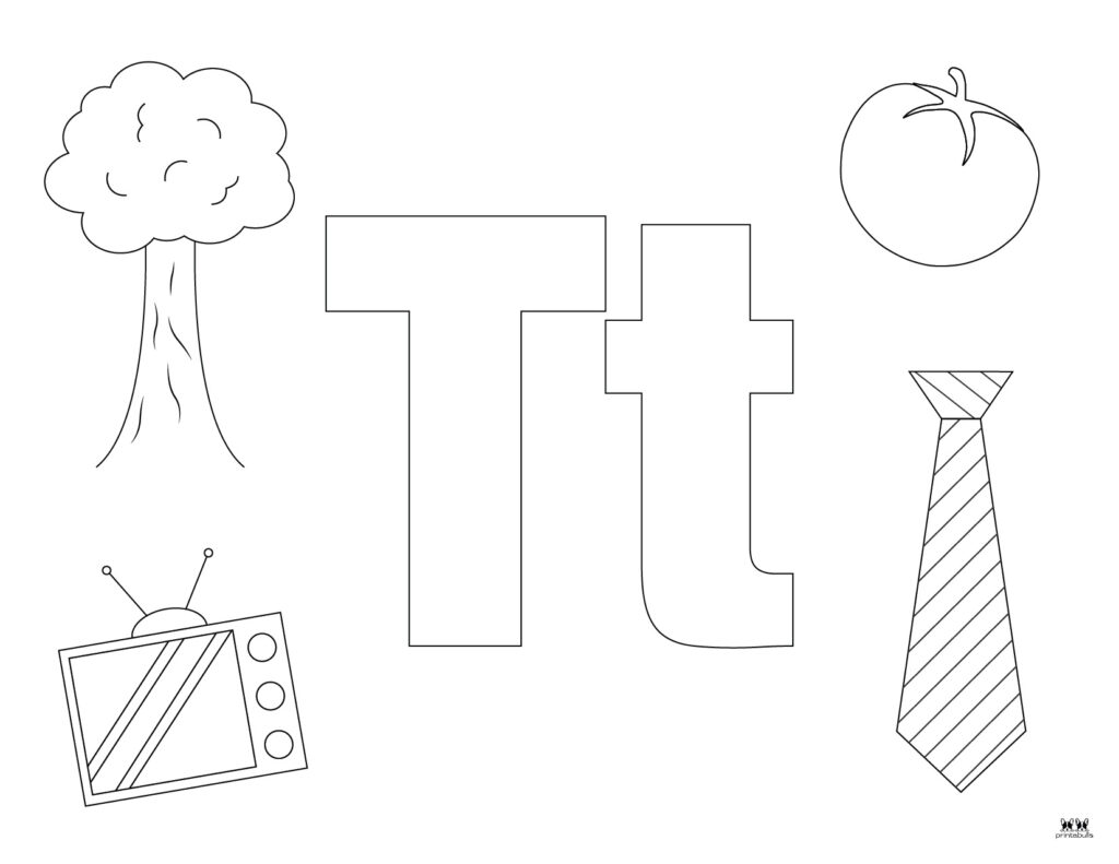 Letter t coloring pages