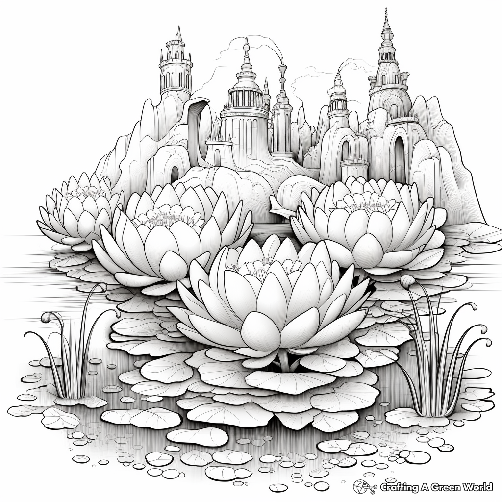Lotus for adults coloring pages