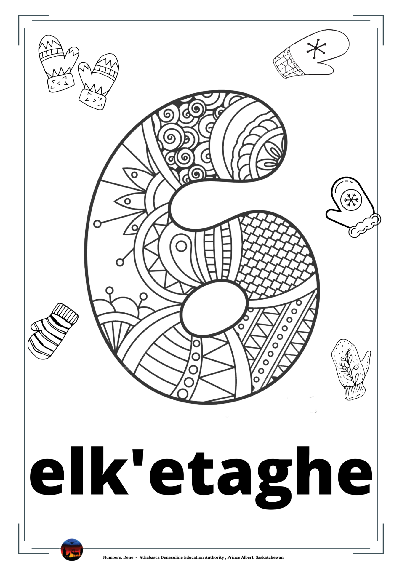 Numbers coloring pages with audio â language â athabas denesuline edution authority