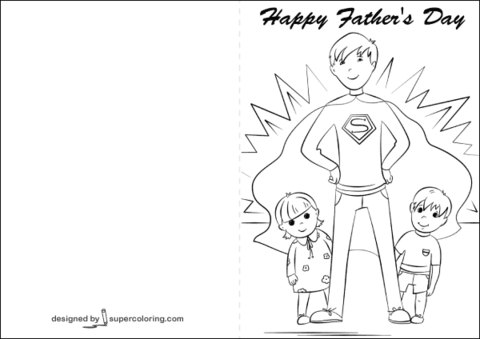 Happy fathers day card coloring page free printable coloring pages