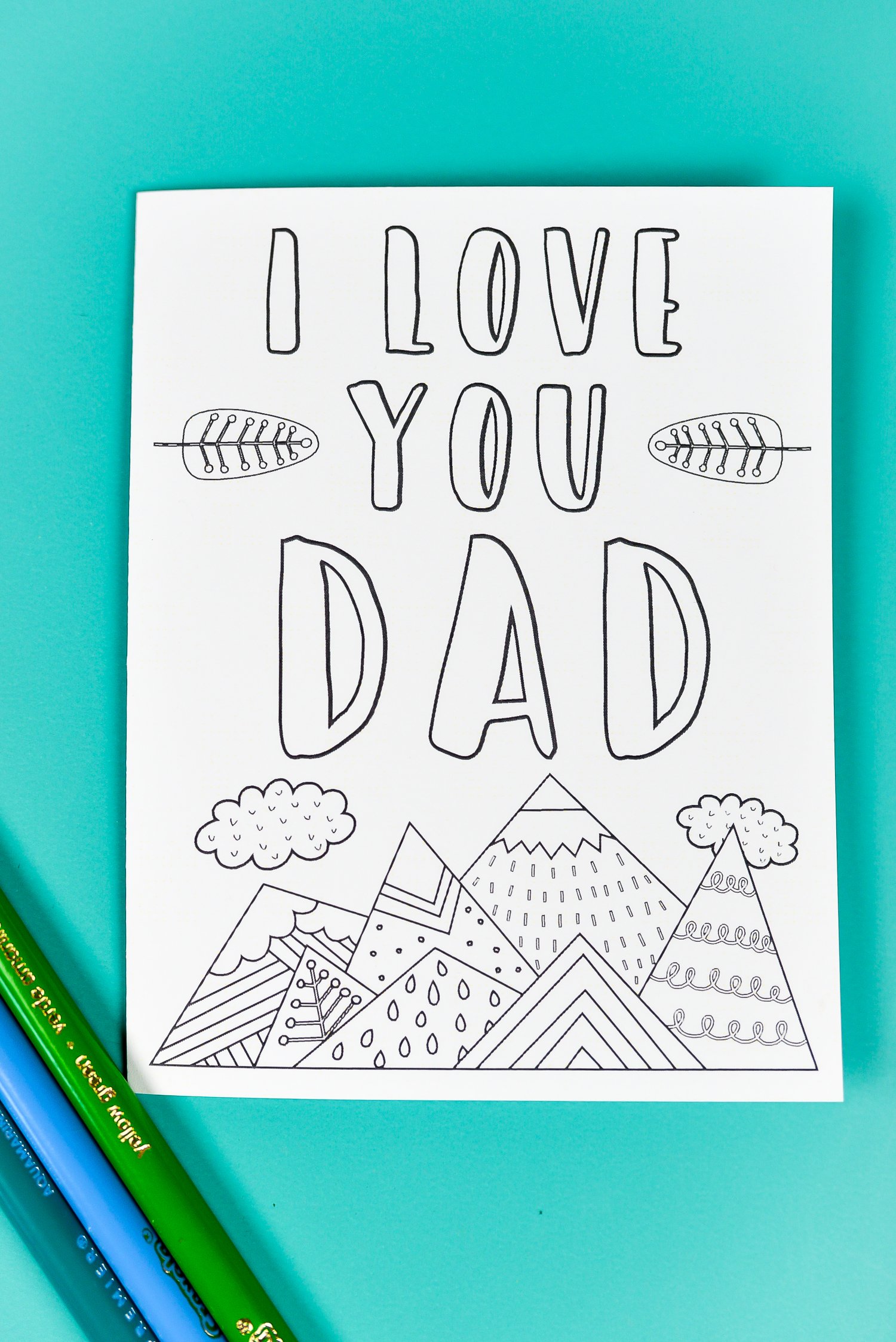 Printable fathers day card gift tags bonus coloring page