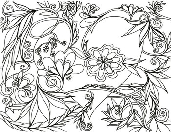 Valentine hearts and flowers coloring sheet by davincis workshop