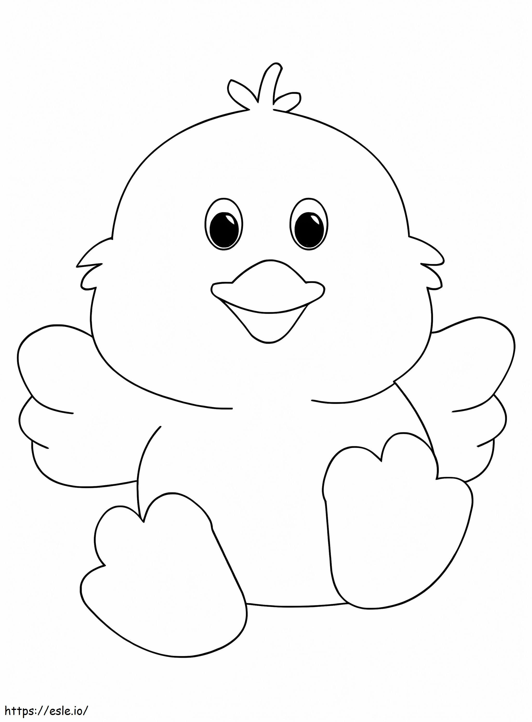 Cute duck for year old children coloring page
