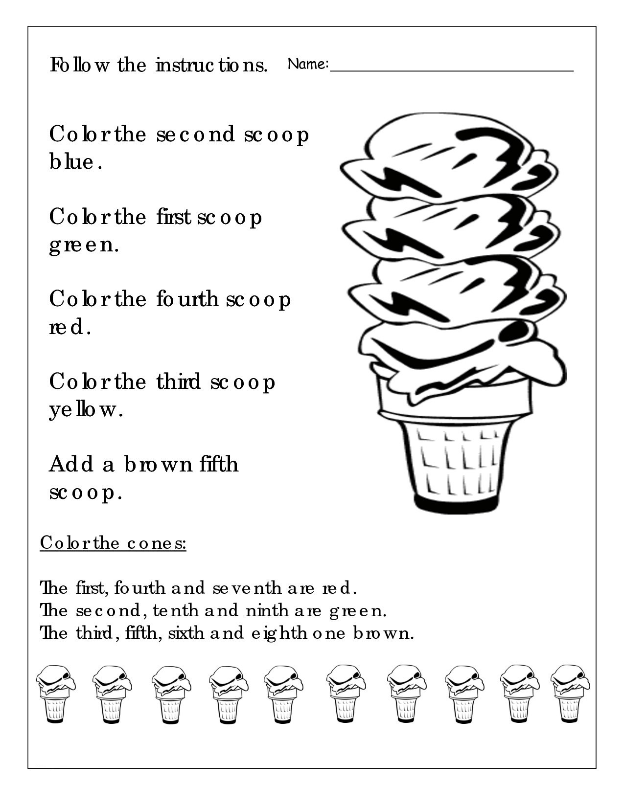 St grade english worksheets