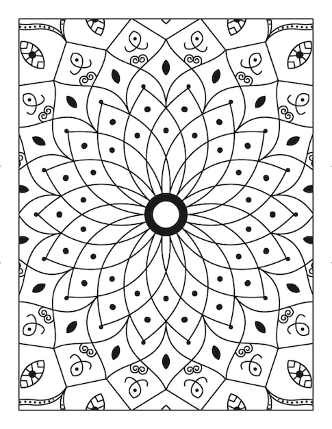 Premium vector mandala coloring pages kdp for adults