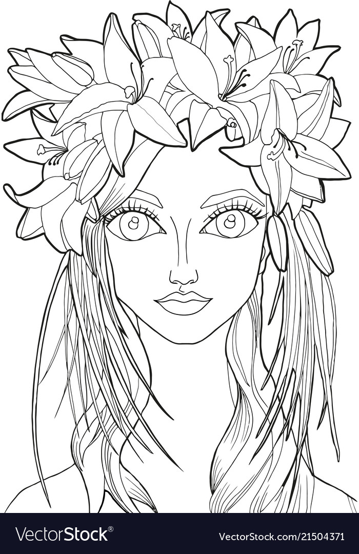 Girls drawing coloring book royalty free vector image