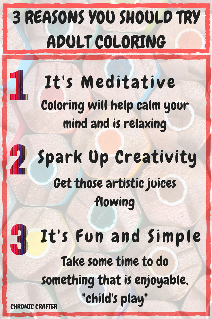 Reason you should try adult coloring â chronic crafter adult coloring coloring book pages coloring books