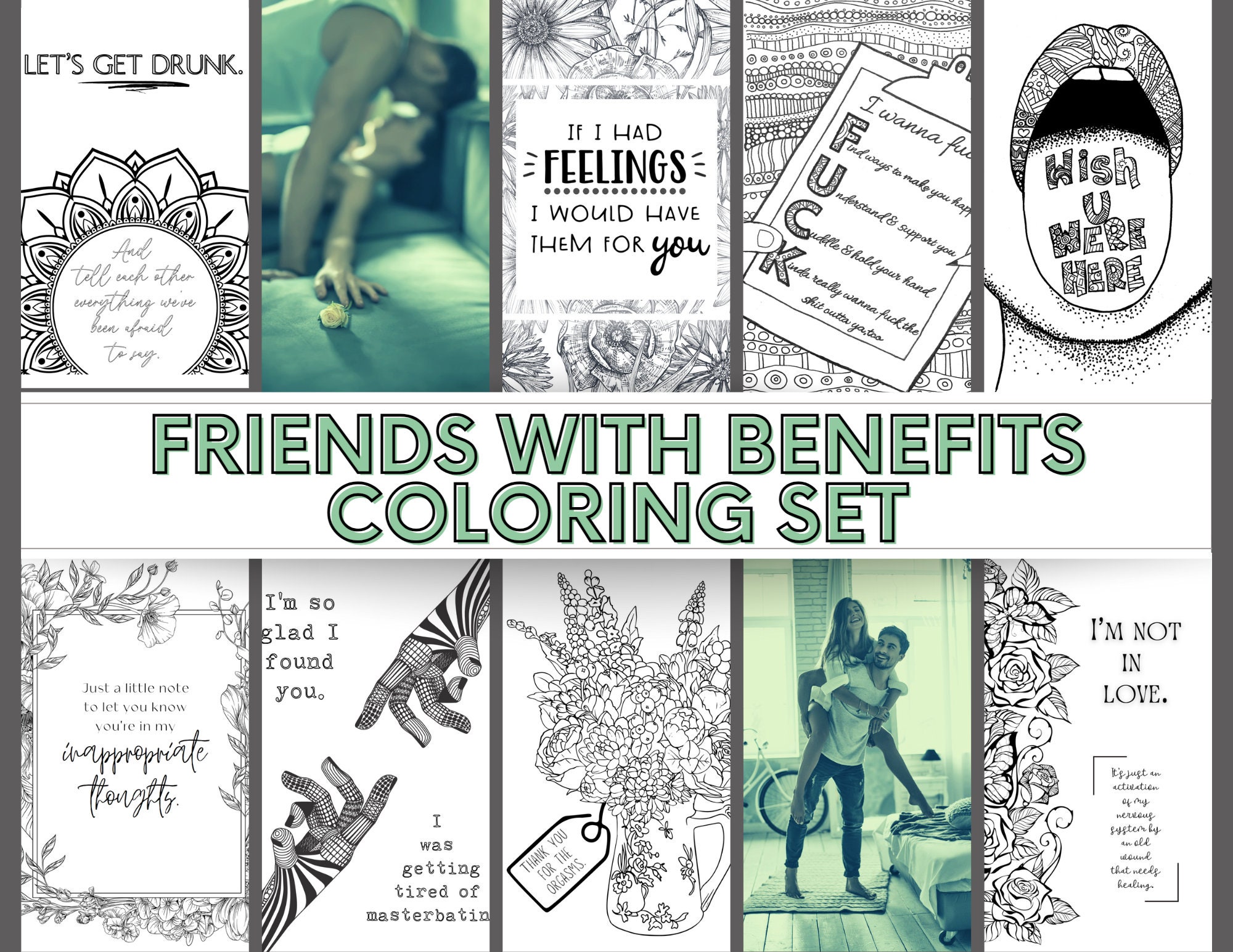 Friends with benefits its hard this set of dirty printable adult coloring pages can help you when youre triggered or left on read