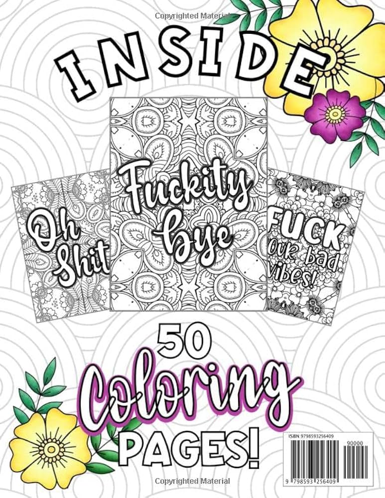 An adult cuss word coloring book for women designed to help you relax and color your stress away contains funny cuss word quote coloring pages for women petal binky books
