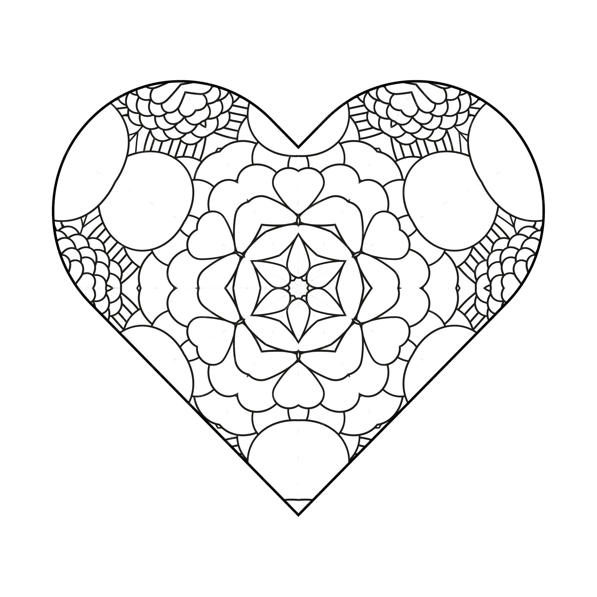 Premium vector heart coloring page valentines day coloring page adult coloring page coloring book for adults