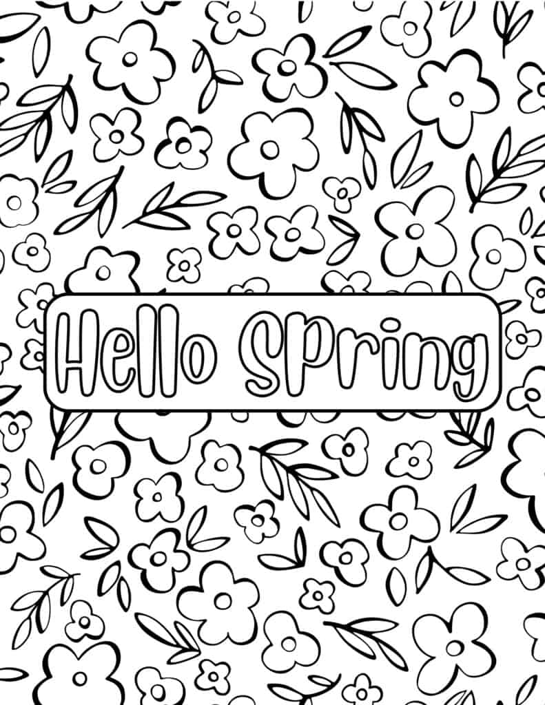 Free spring coloring pages for kids and adults