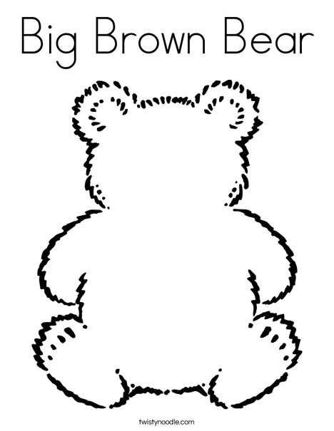 Big brown bear coloring page