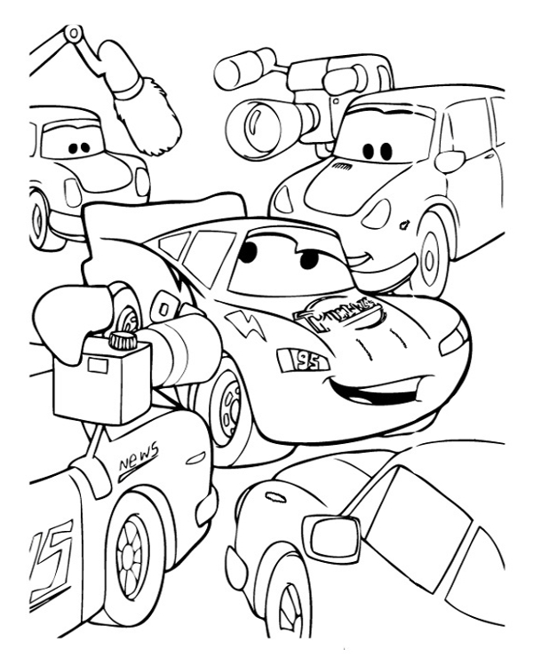 Interview after race coloring page for kids