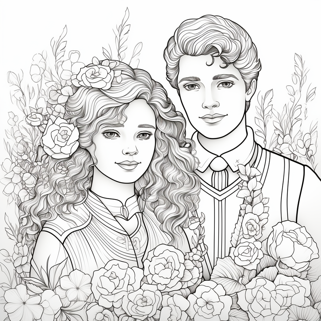 Couples coloring pages