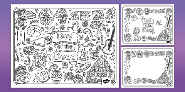 Lets doodle day of the dead loring sheets teacher made