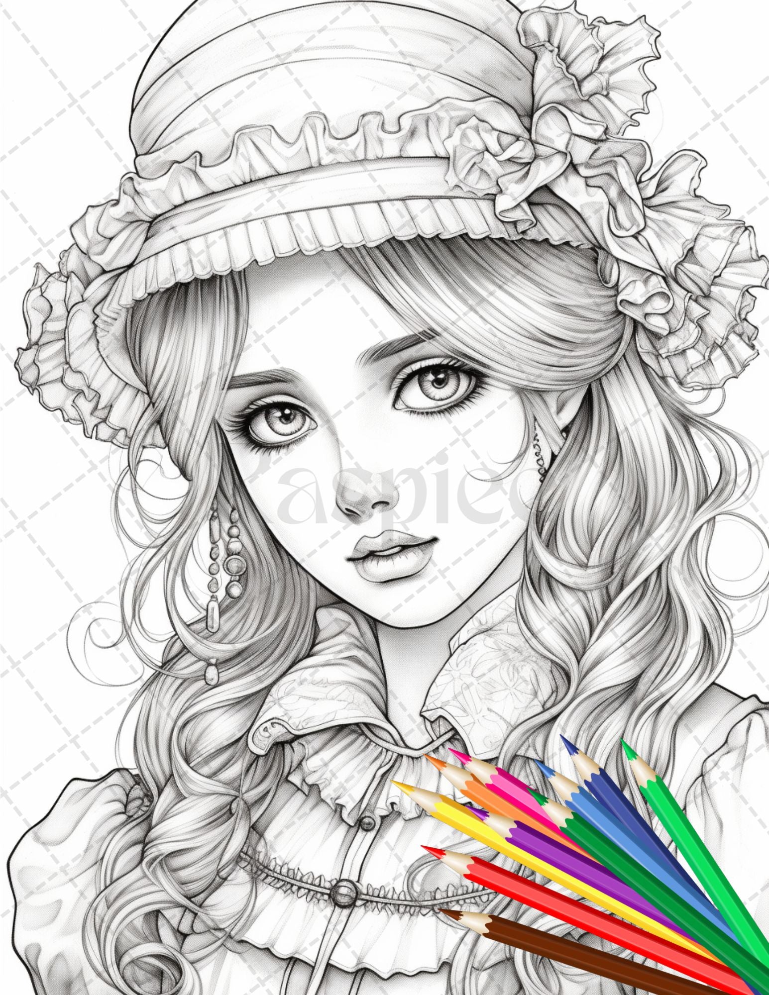 Beautiful victorian girls coloring pages printable for adults gray â coloring