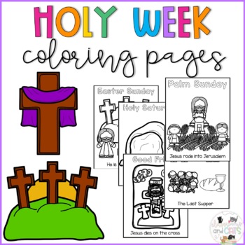 Easter holy week coloring pages by classrooms and cats