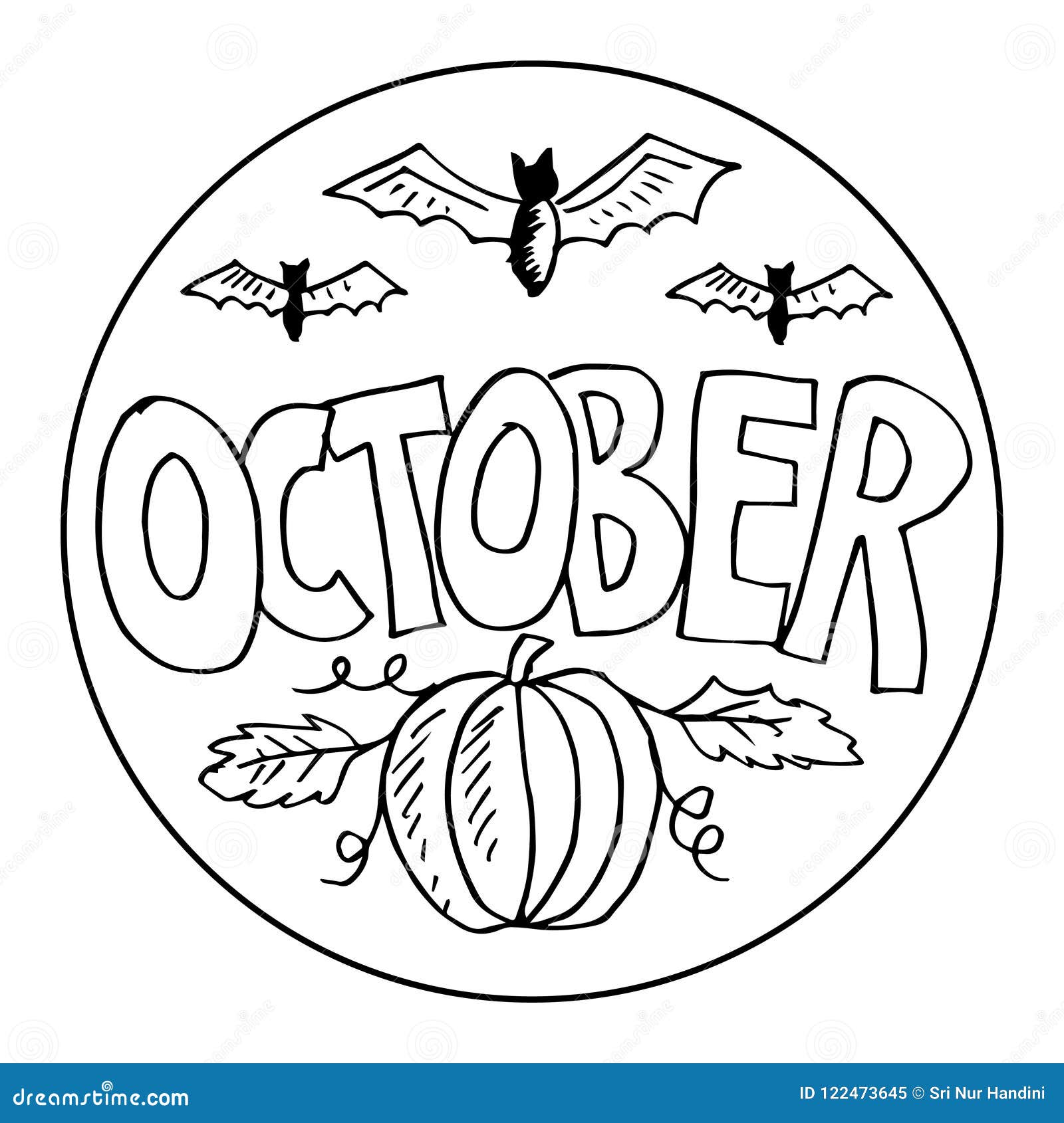 October coloring pages for kids stock vector