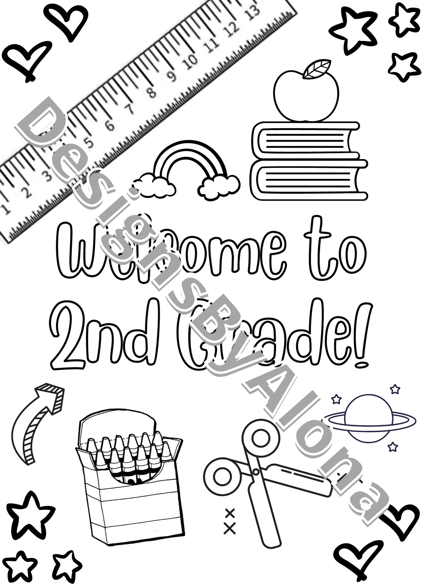 Wele to nd grade printable coloring sheet first day of school worksheet coloring page