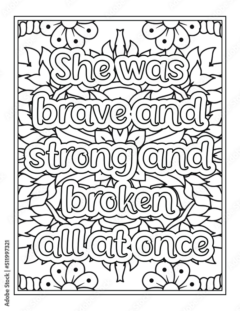 Quote coloring pages for adults and teens