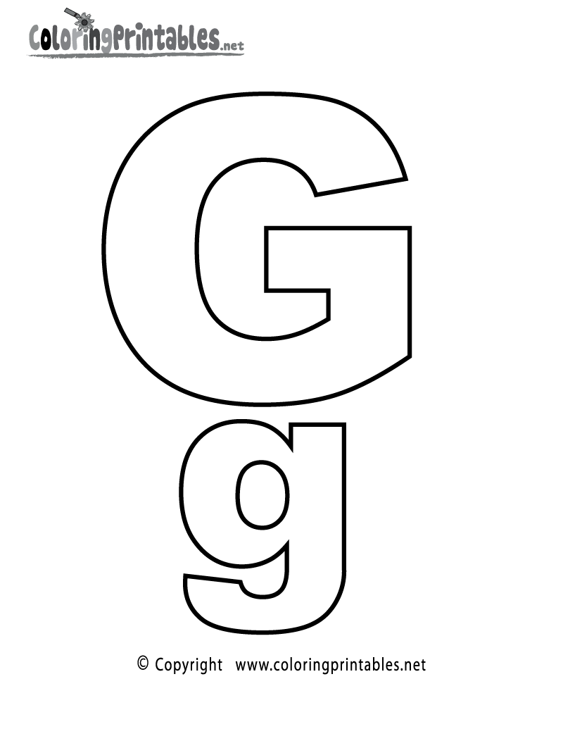 Alphabet letter g coloring page