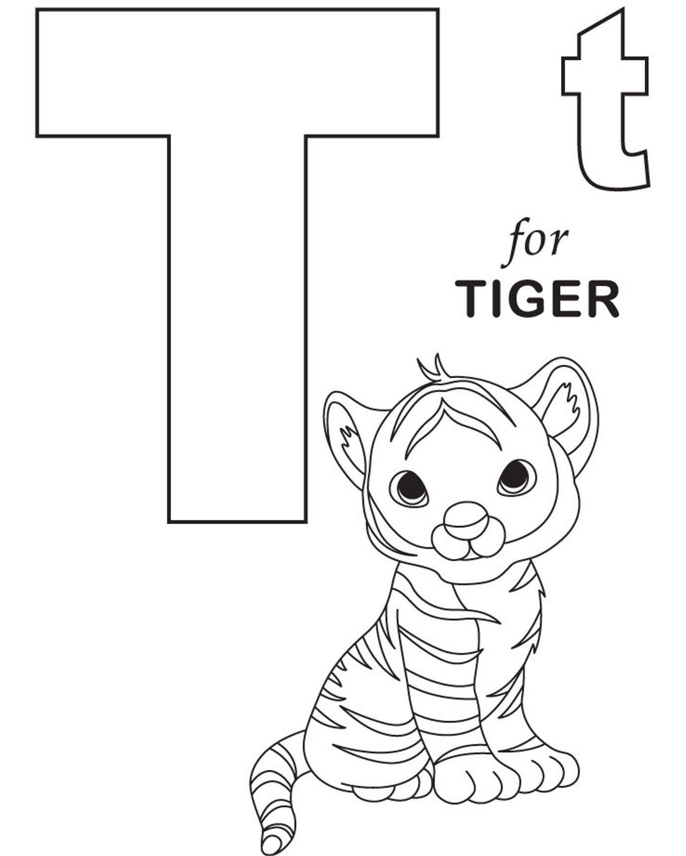 Great image of letter t coloring page