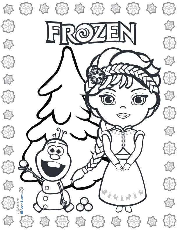 Lil frozen coloring page