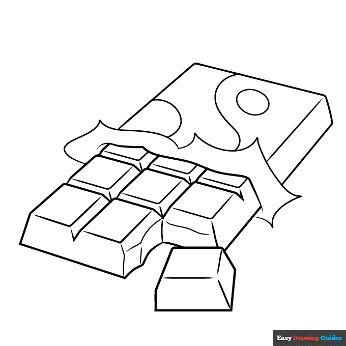 Chocolate bar coloring page easy drawing guides