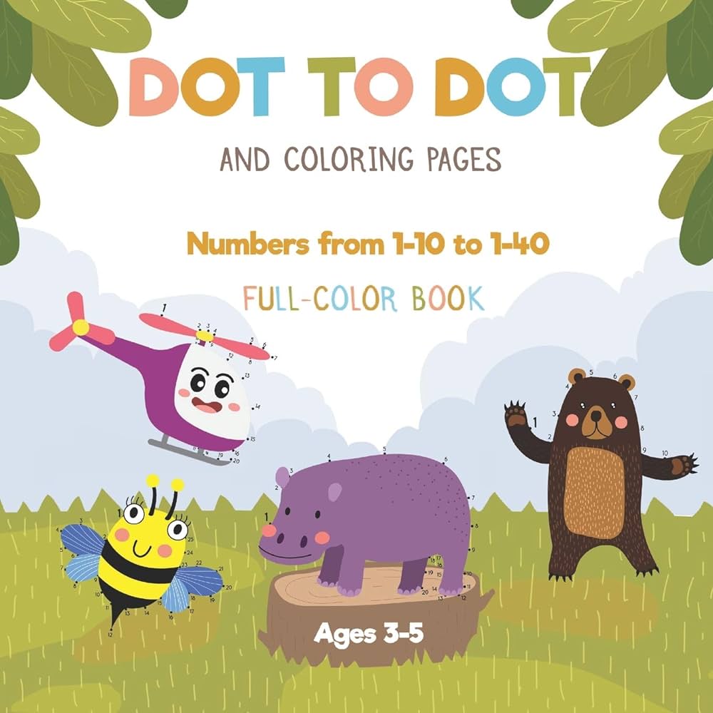 Dot to dot and coloring pages numbers from