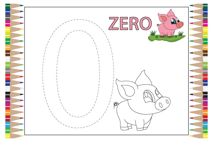 Coloring sheet numbers for kids from number until