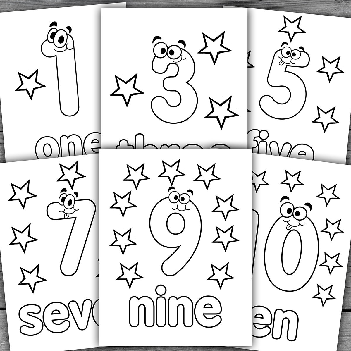 Numbers printable coloring page worksheets for preschool kindergarten homeschool