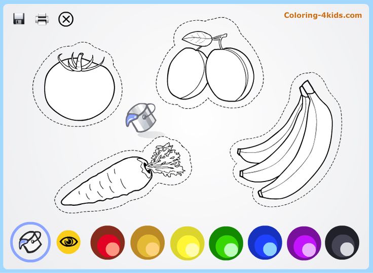 Fruits and vegetables coloring pages online for kids