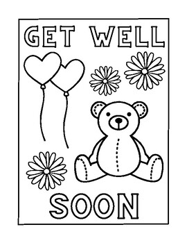 Get well soon coloring page by bell to bell printables tpt