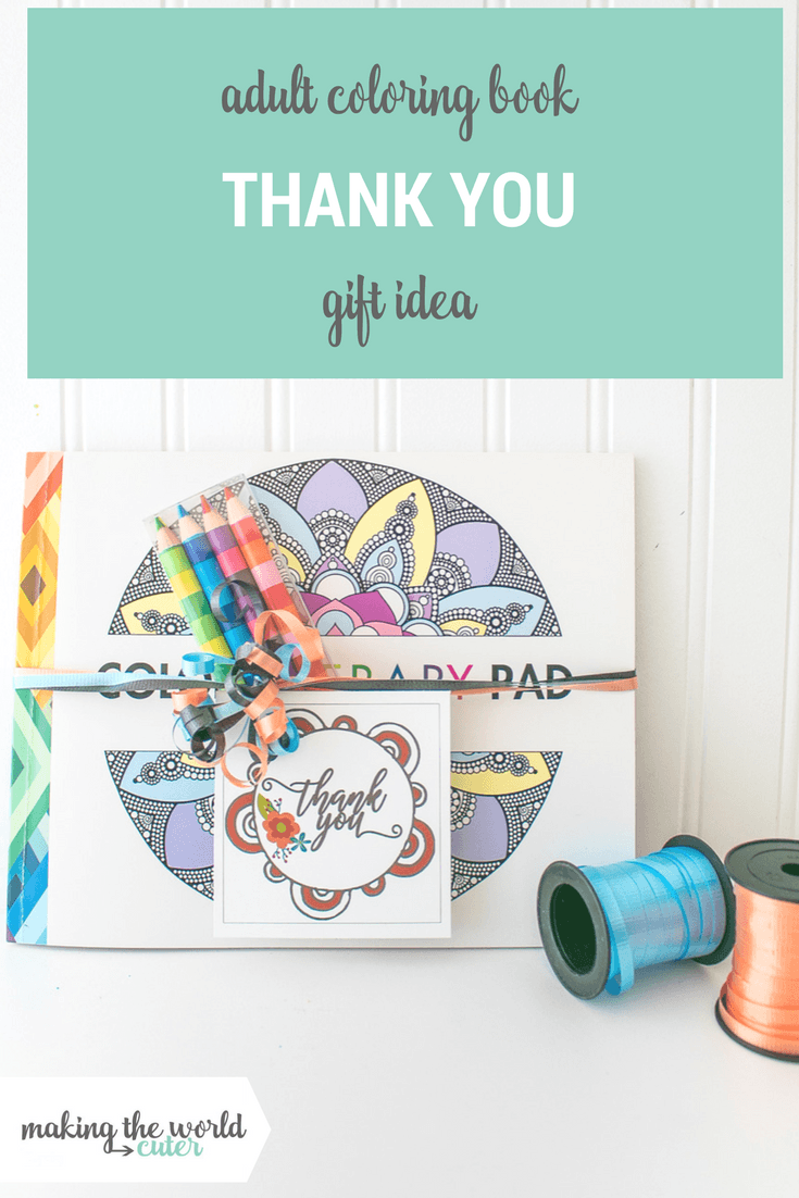 Coloring book gift idea and thank you gift tags