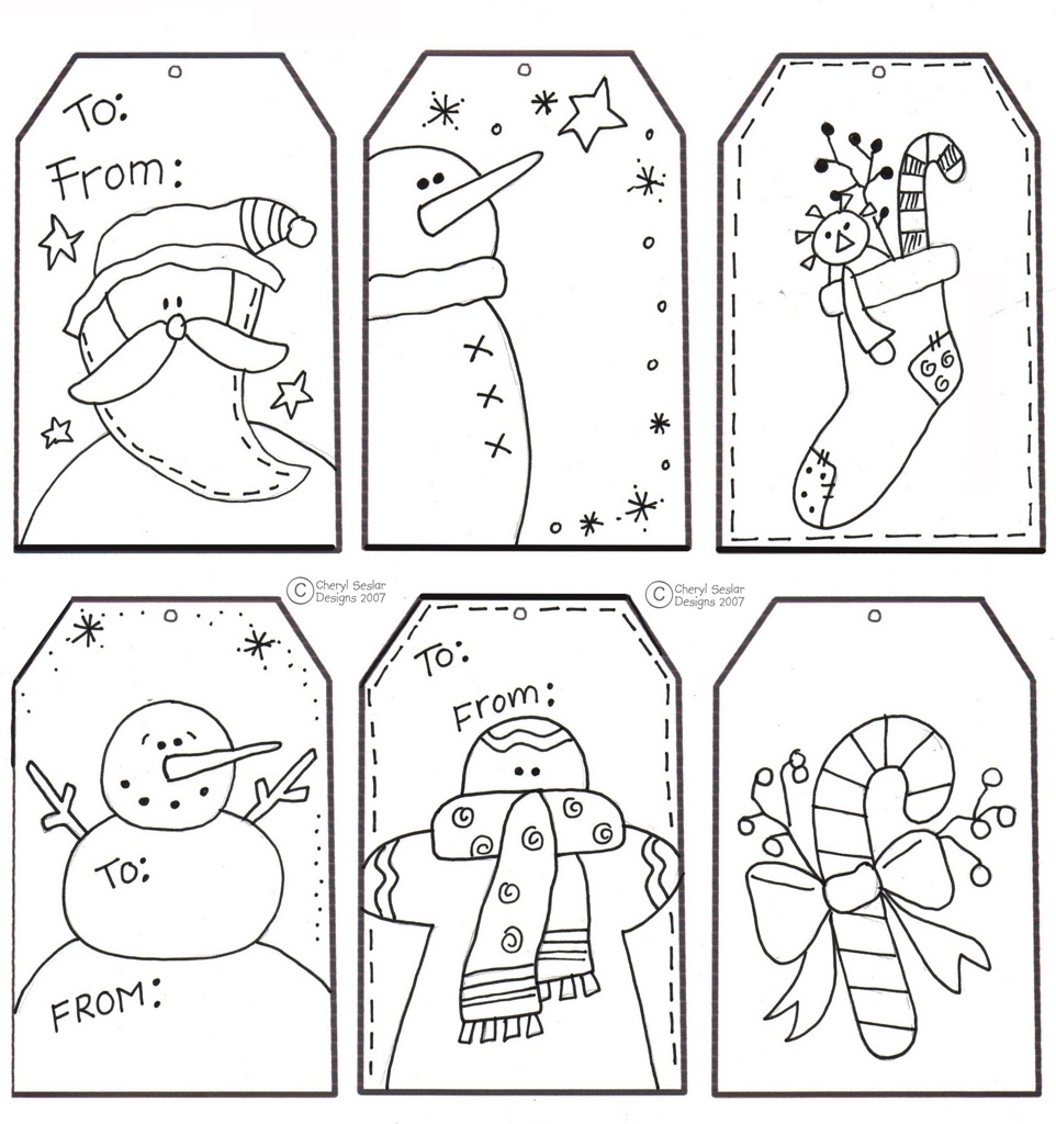 Gift tag coloring page dreaming of christmas