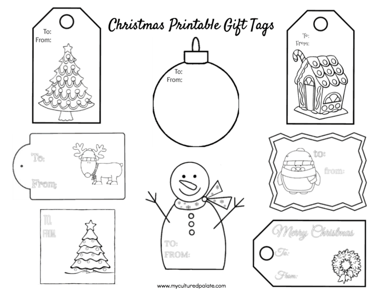 Free christmas gift tags to color