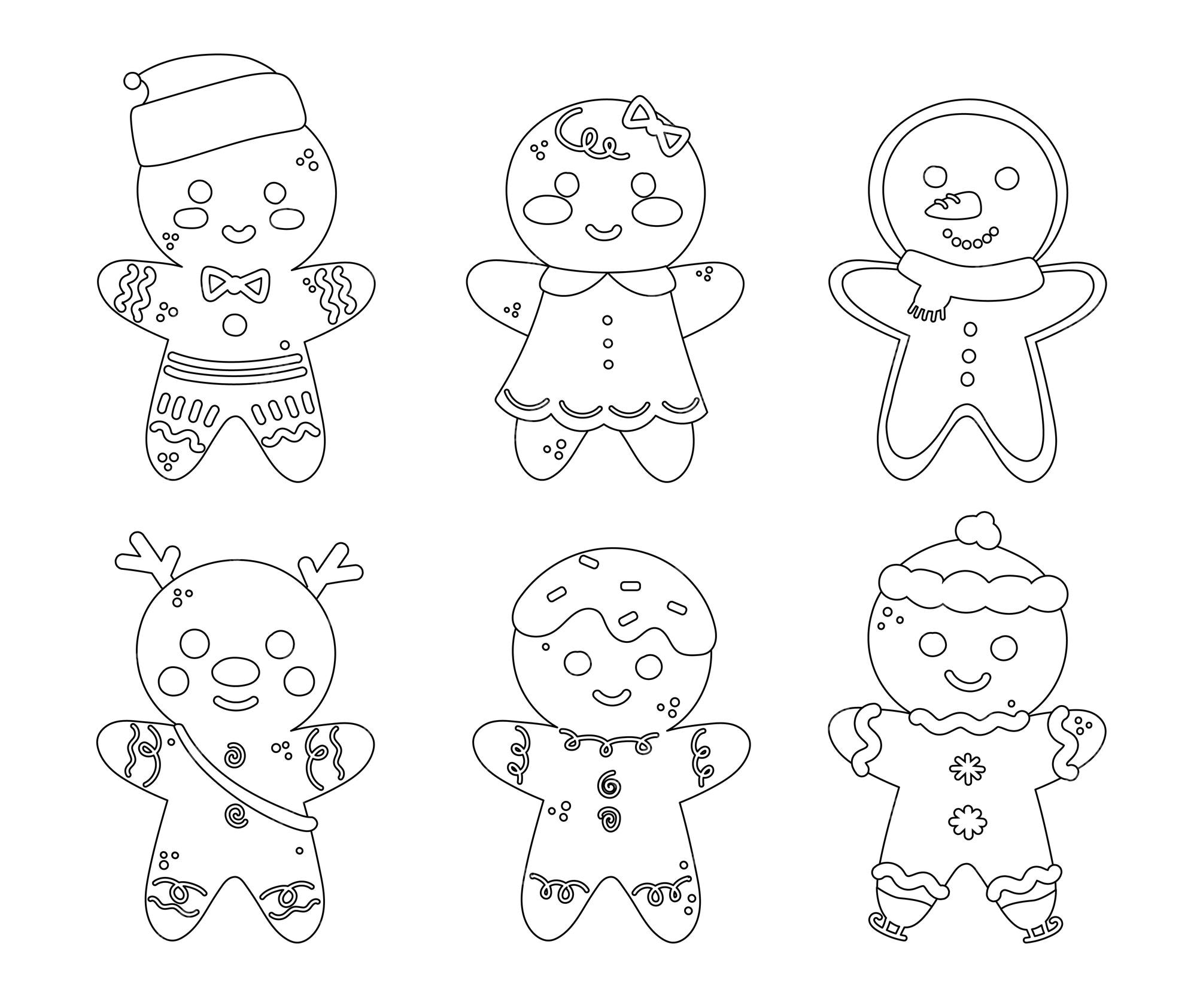 Premium vector gingerbread man coloring book isolated background