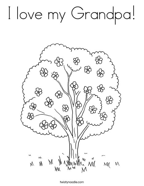 I love my grandpa coloring page