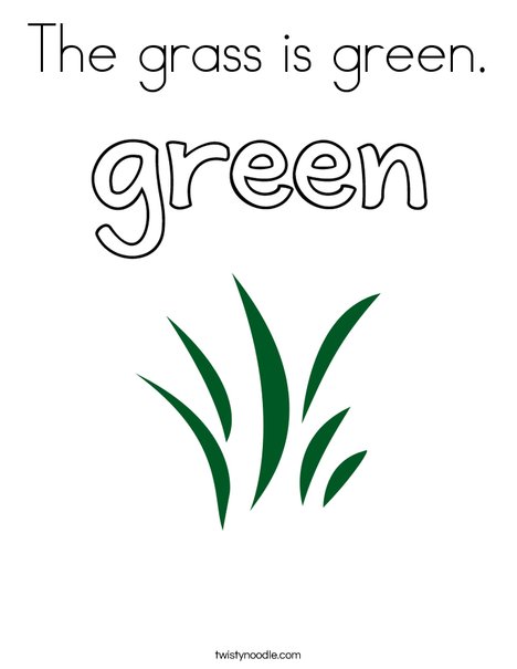 The grass is green coloring page