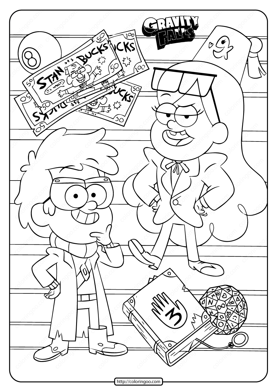 Printable disney gravity falls coloring page fall coloring pages cartoon coloring pages coloring books