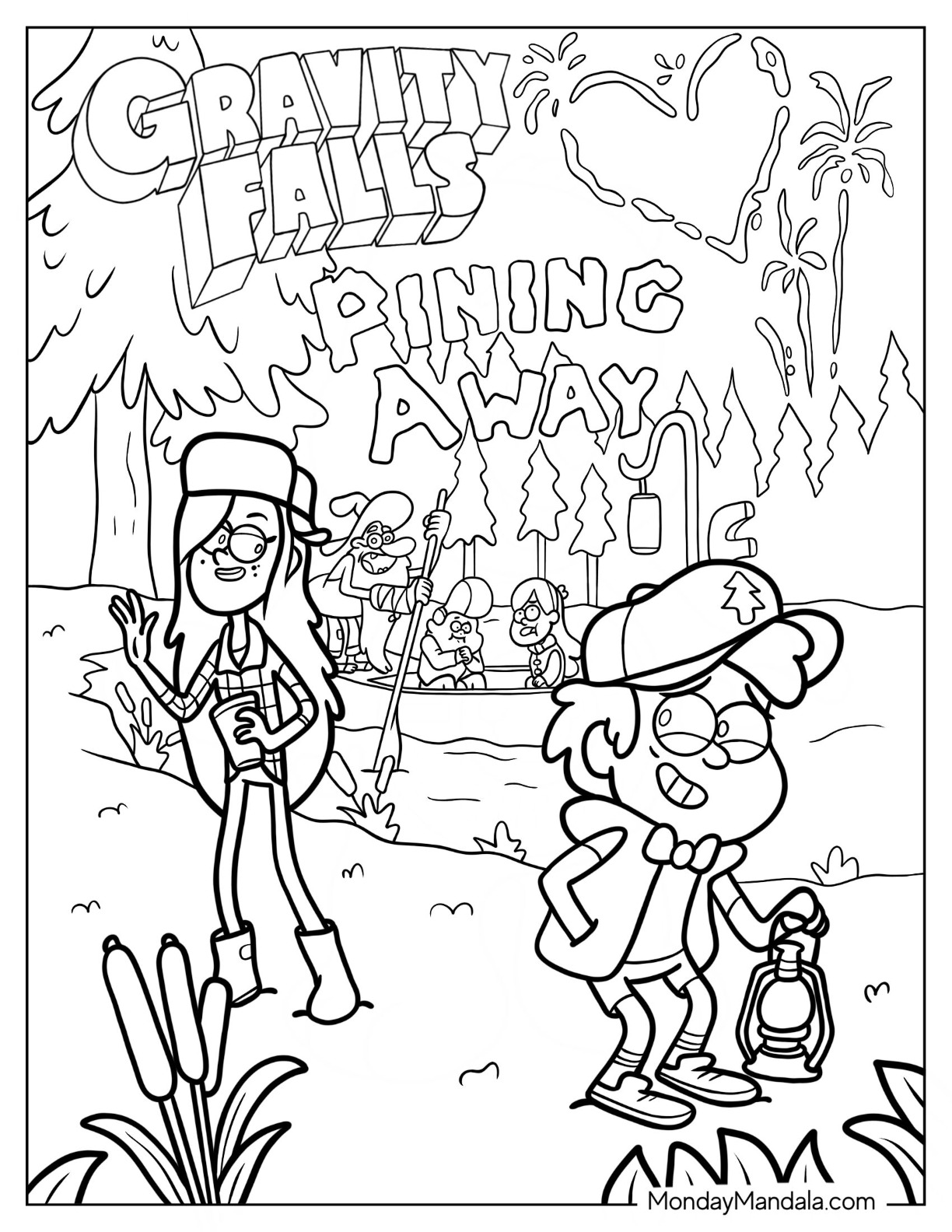 Gravity falls coloring pages free pdf printables