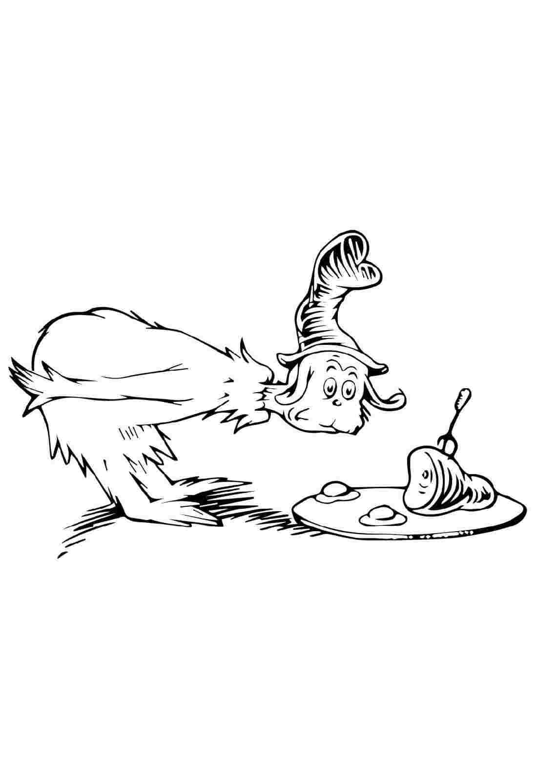 Green eggs and ham coloring page
