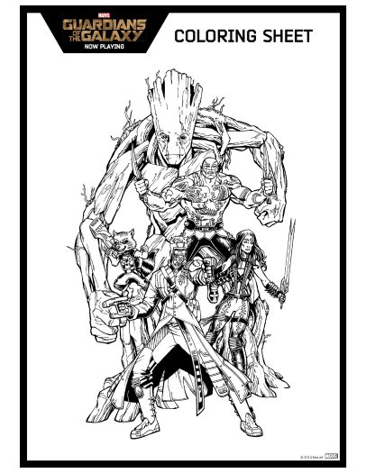 Guardians of the galaxy printable coloring page