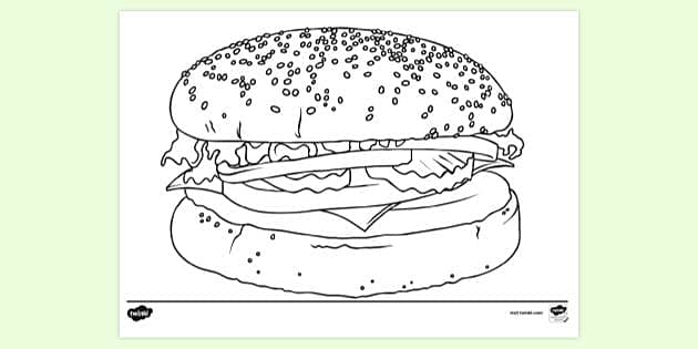 Hamburger colouring sheet teacher made