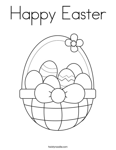 Happy easter coloring page
