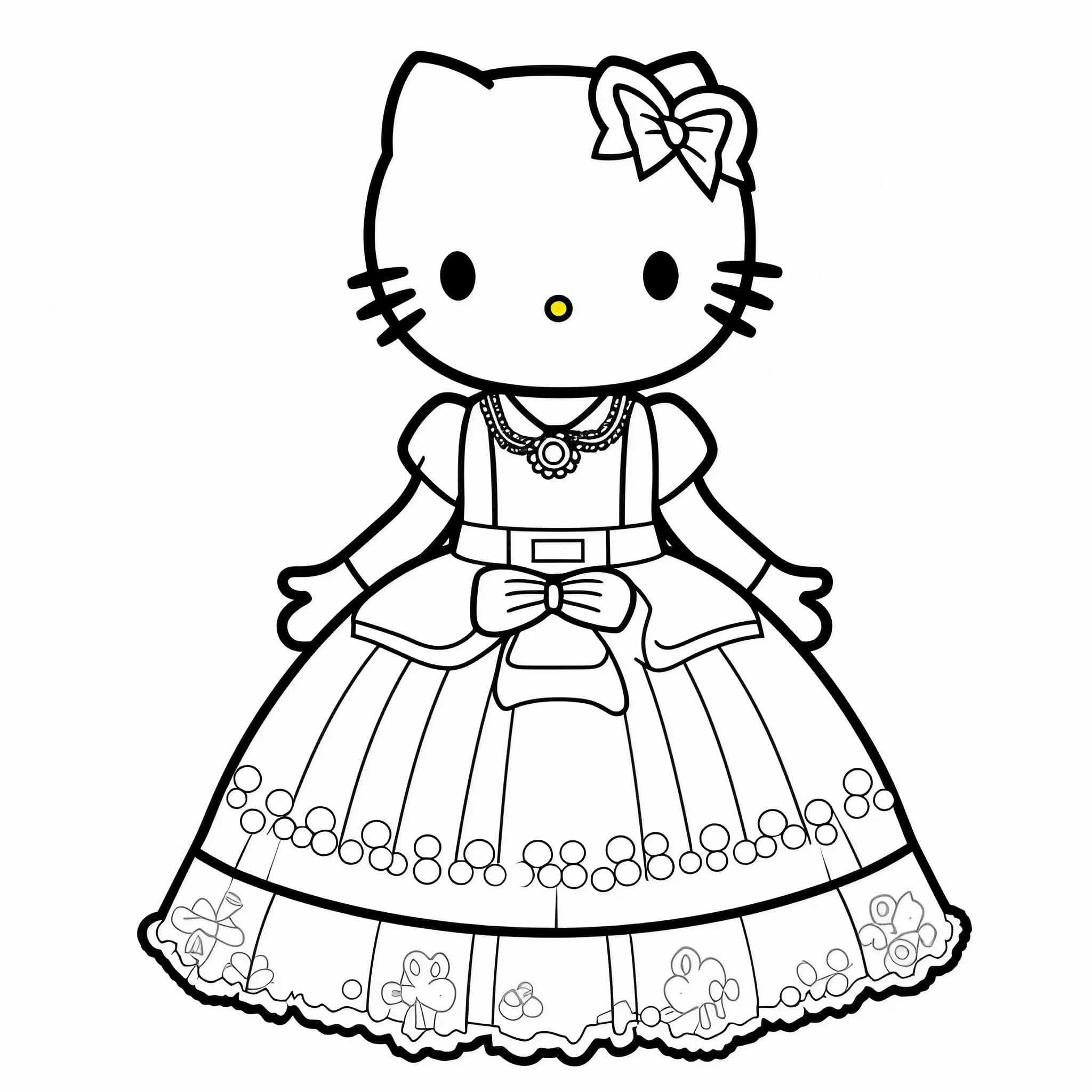 Hello kitty coloring pages for free printable