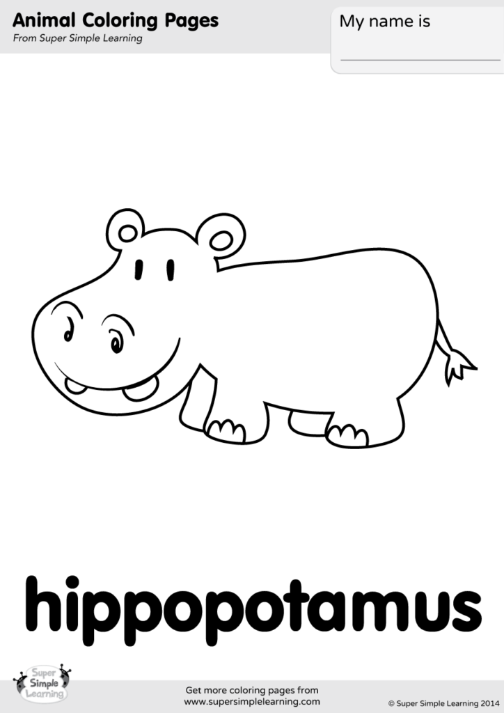 Hippopotamus coloring page