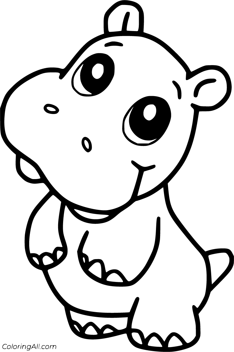 Free printable baby hippo coloring pages in vector format easy to print from any device anâ kids colouring printables cute easy drawings cute coloring pages