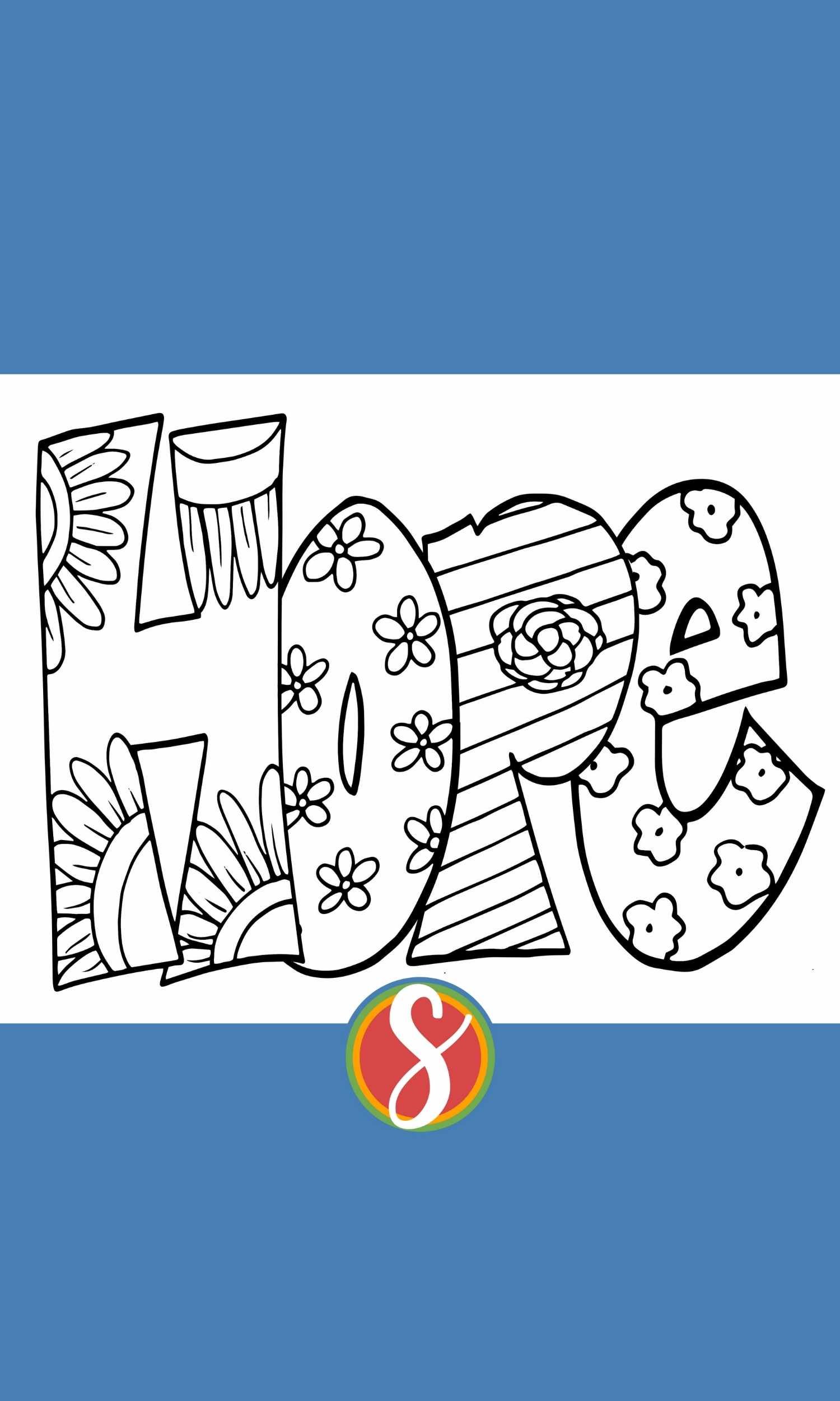 Free hope coloring pages â stevie doodles