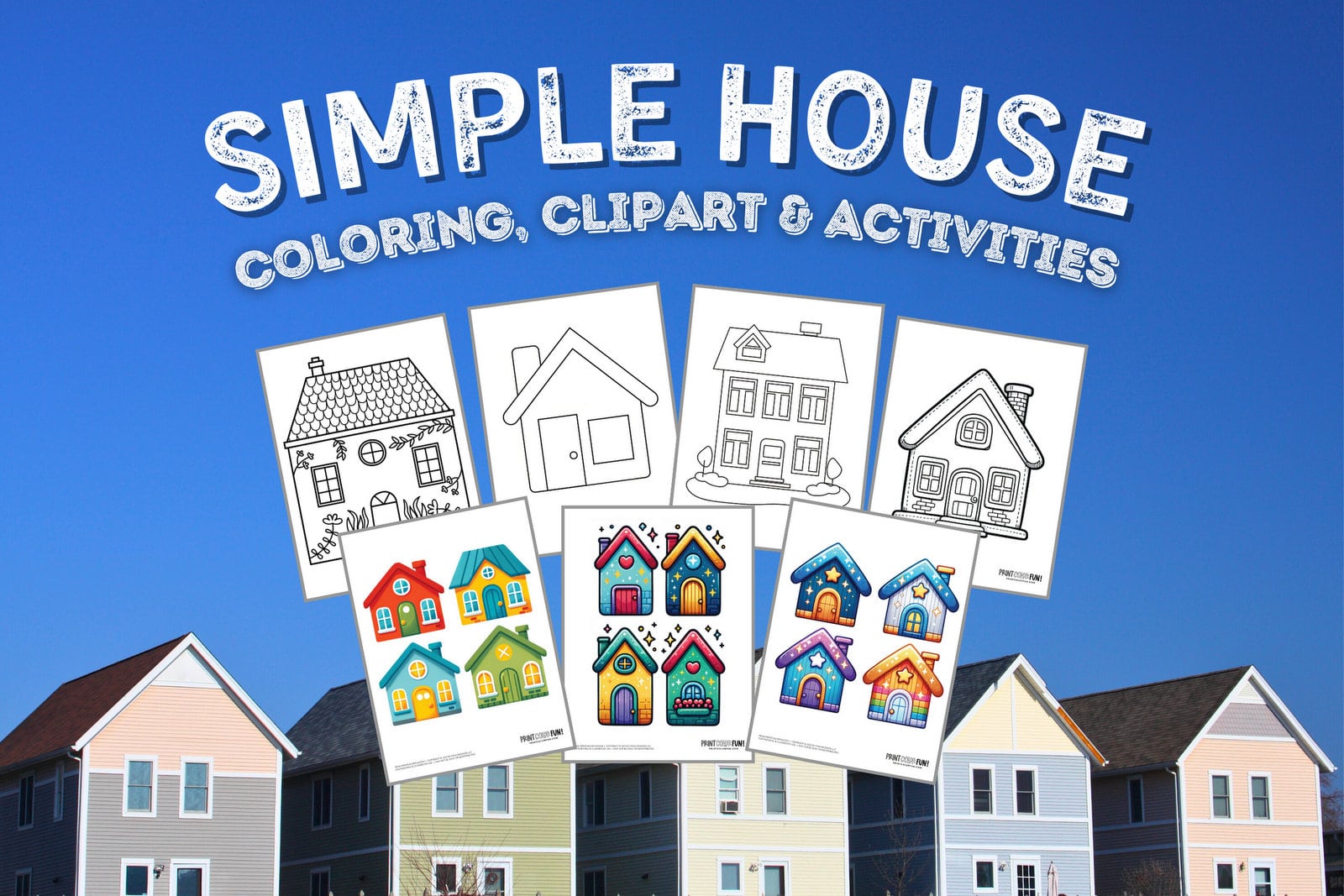 Simple house coloring pages clipart for kids at